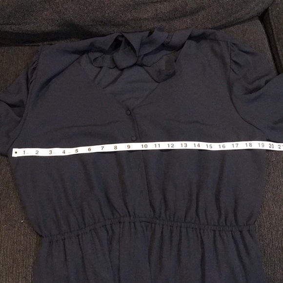 Nanette Lepore Navy Blue 3/4 Sleeve Size 12 Elastic Waist Lining - Picture 11 of 11